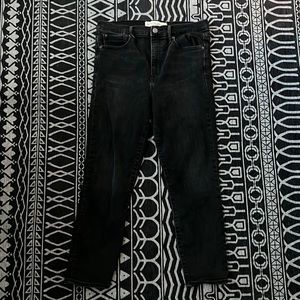 GAP True Skinny Super High Rise Crop Denim Jeans, Washed Black, size 31